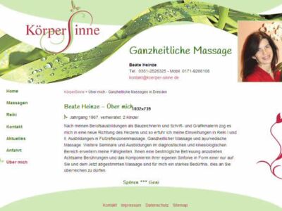 Webdesign Dresden KörperSinne Massage