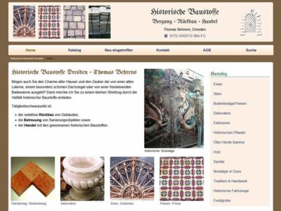 Webdesign Antike Historische Baustoffe Dresden